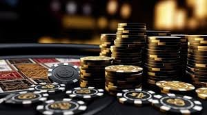 Meja permainan casino live dealer dengan suasana elegan dan profesional